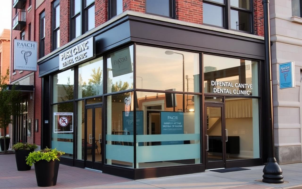 Affordable dental implant clinic exterior in downtown Durham NC at 323 E Chapel Hill St